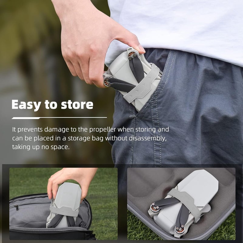 HeiyRC حامل مروحة BRDRC ميني 2 4K حزام واقي شفرات مثبت واقي مروحة لملحقات طائرة DJI Mavic Mini / Mini 2 / Mini SE / Mini 2 SE (رمادي) - Image 3